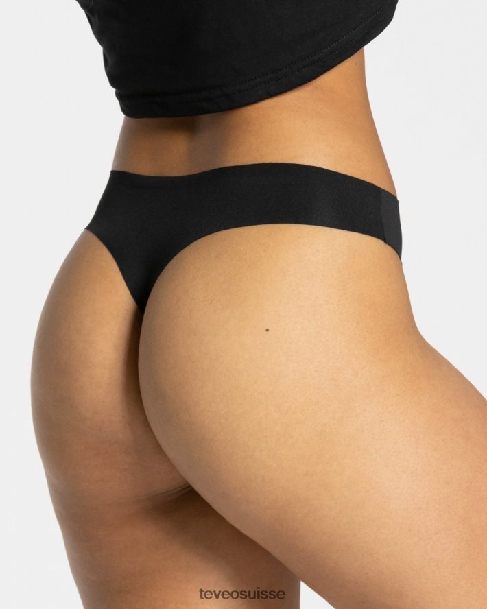 vêtements femmes TEVEO 40204P265 string sans couture (2pcs) noir
