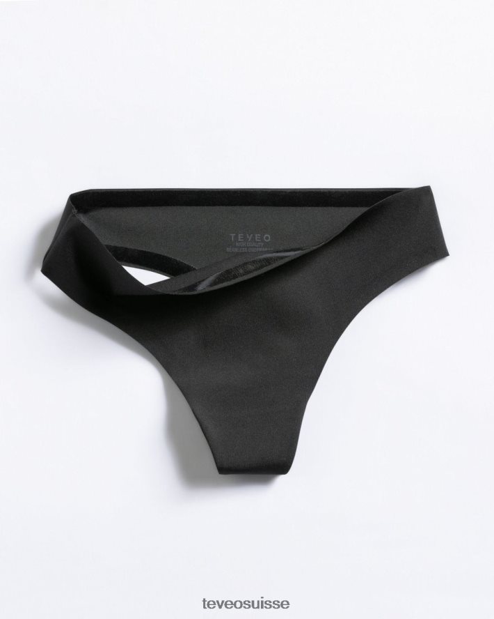 vêtements femmes TEVEO 40204P265 string sans couture (2pcs) noir