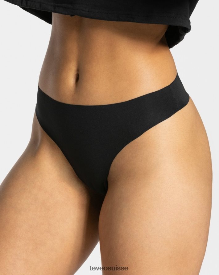 vêtements femmes TEVEO 40204P267 string sans couture (5s) noir