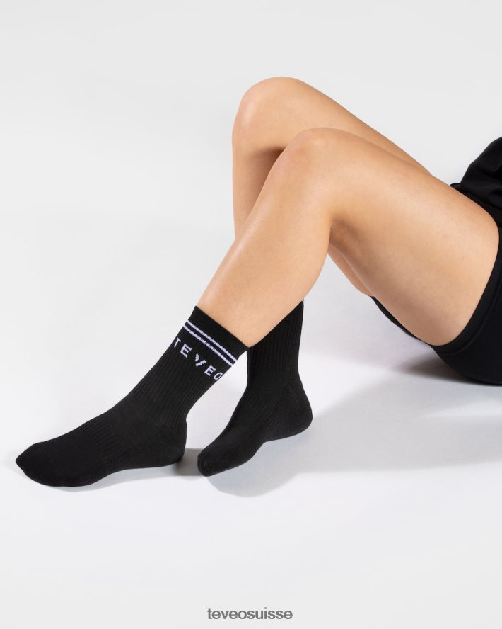 vêtements femmes TEVEO 40204P274 chaussettes d'équipage (2 pièces) noir
