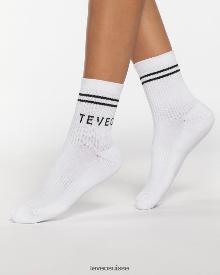 vêtements femmes TEVEO 40204P275 chaussettes d'équipage (2 pièces) blanc