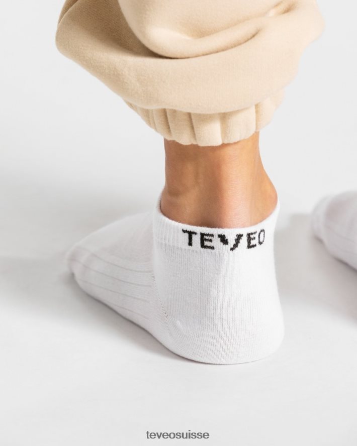 vêtements femmes TEVEO 40204P277 chaussettes baskets (2pcs) blanc