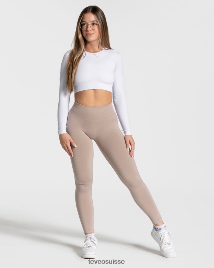 vêtements femmes TEVEO 40204P166 manches longues découpées pour tous les jours blanc
