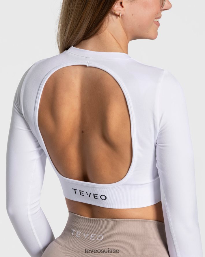 vêtements femmes TEVEO 40204P166 manches longues découpées pour tous les jours blanc