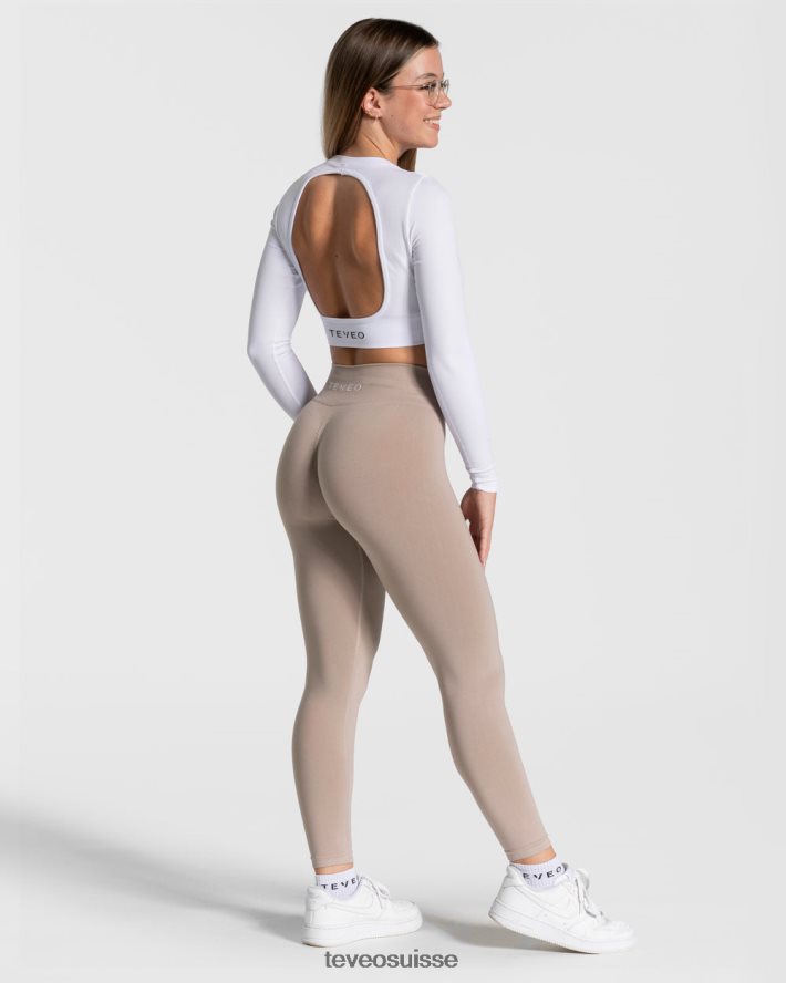 vêtements femmes TEVEO 40204P166 manches longues découpées pour tous les jours blanc
