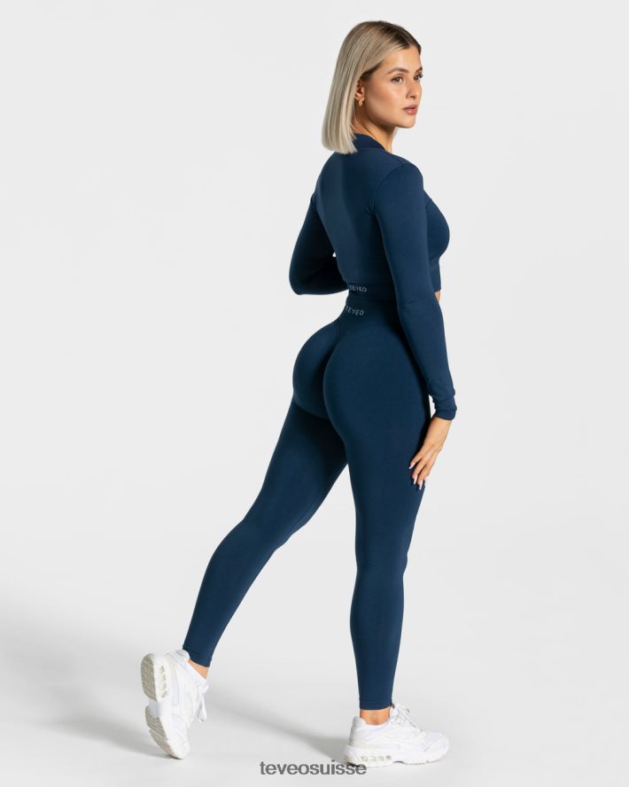 vêtements femmes TEVEO 40204P168 veste zippée tendance bleu foncé