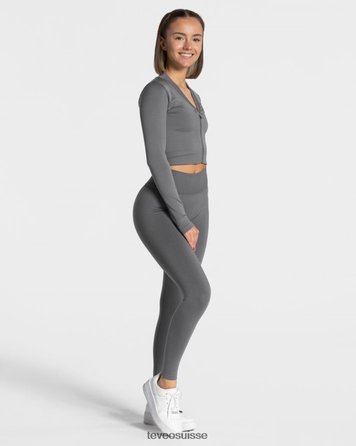 vêtements femmes TEVEO 40204P169 veste zippée tendance graphite
