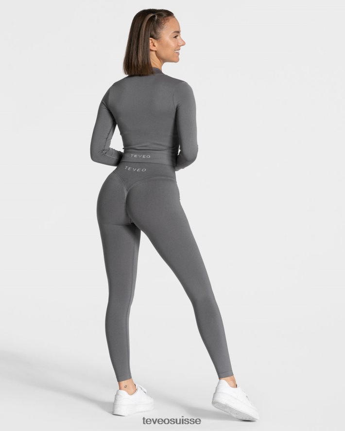 vêtements femmes TEVEO 40204P169 veste zippée tendance graphite