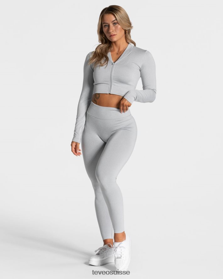 vêtements femmes TEVEO 40204P170 veste zippée tendance gris clair