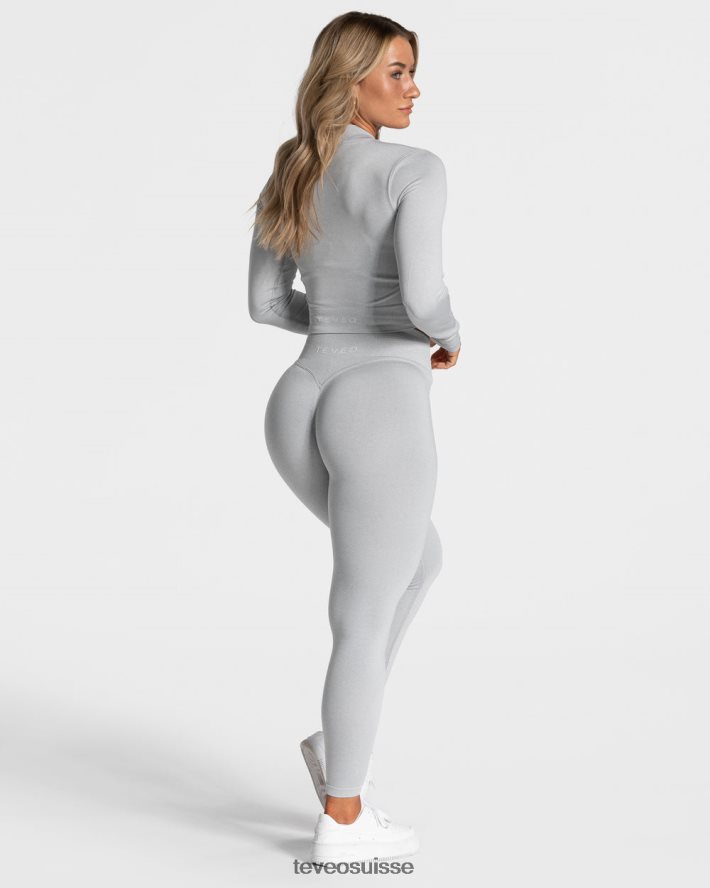 vêtements femmes TEVEO 40204P170 veste zippée tendance gris clair