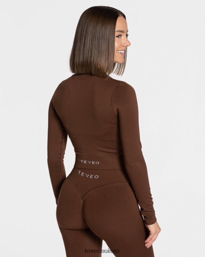 vêtements femmes TEVEO 40204P171 veste zippée tendance café