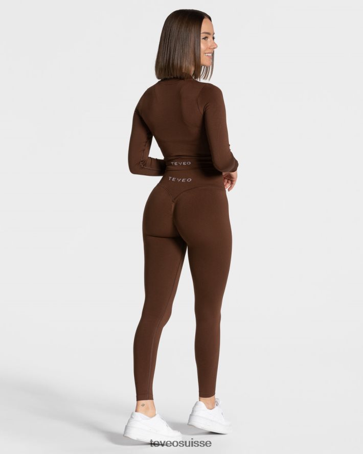 vêtements femmes TEVEO 40204P171 veste zippée tendance café