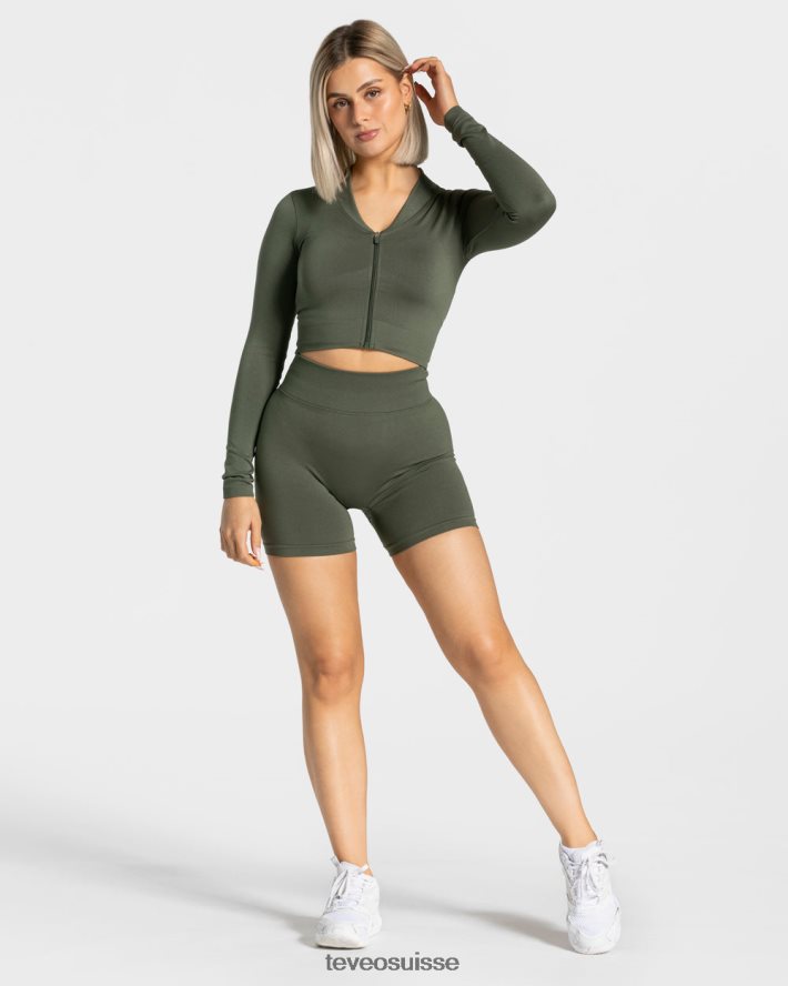 vêtements femmes TEVEO 40204P172 veste zippée tendance kaki