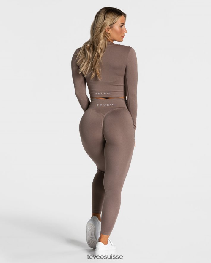 vêtements femmes TEVEO 40204P173 veste zippée tendance moka
