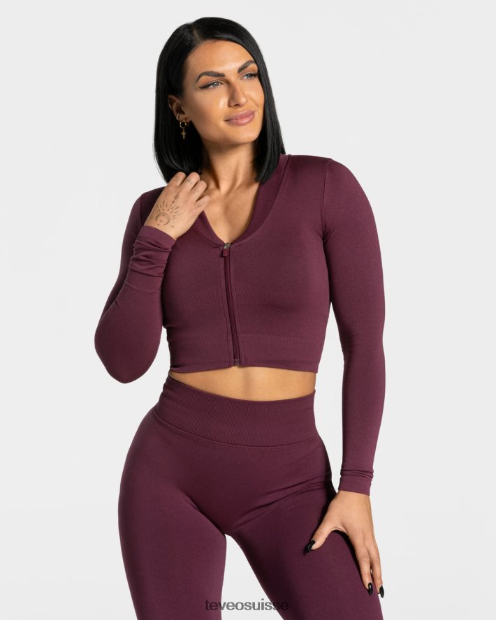 vêtements femmes TEVEO 40204P174 veste zippée tendance prune
