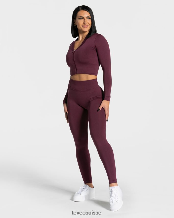 vêtements femmes TEVEO 40204P174 veste zippée tendance prune