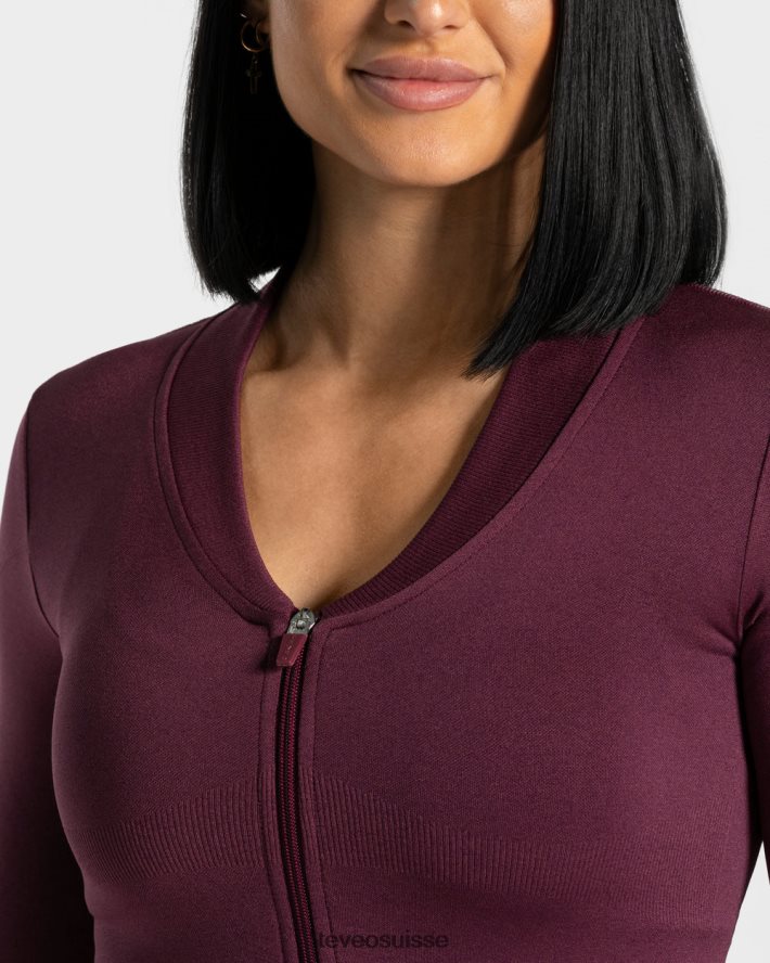 vêtements femmes TEVEO 40204P174 veste zippée tendance prune