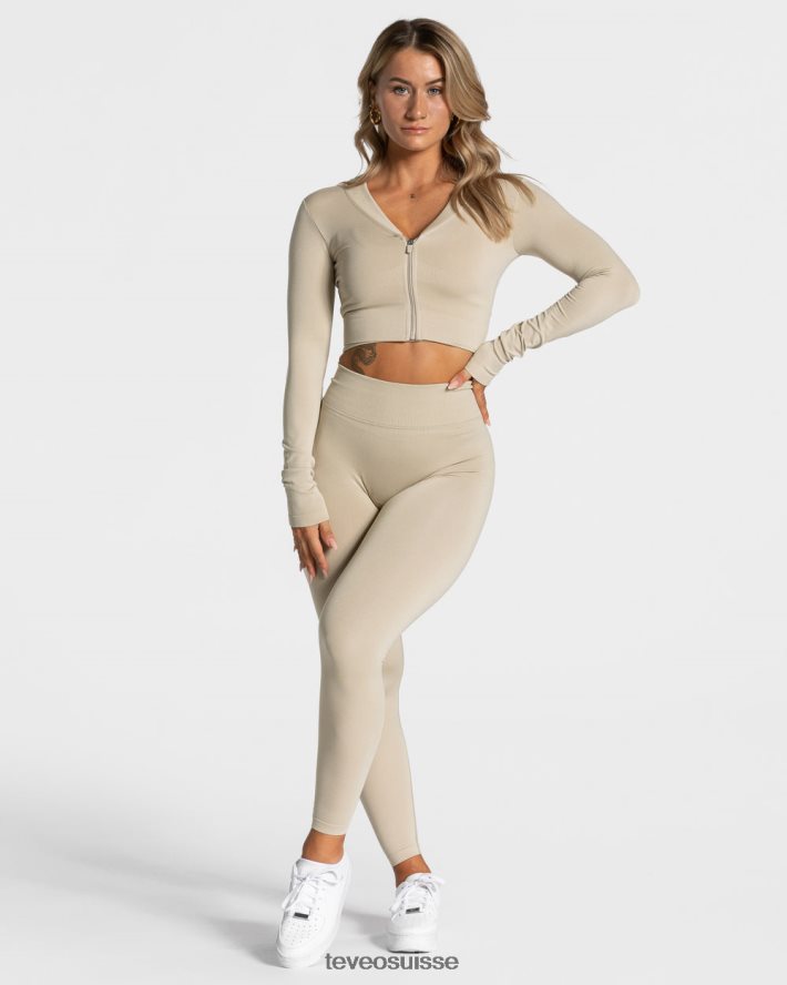 vêtements femmes TEVEO 40204P175 veste zippée tendance sable