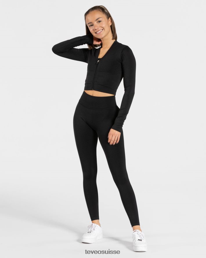 vêtements femmes TEVEO 40204P176 veste zippée tendance noir
