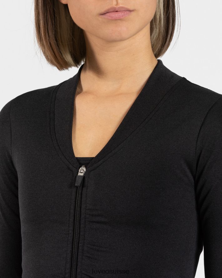 vêtements femmes TEVEO 40204P176 veste zippée tendance noir