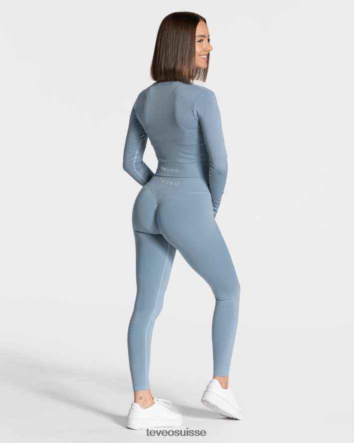 vêtements femmes TEVEO 40204P177 veste zippée tendance bleu acier