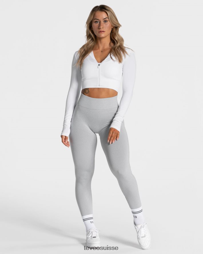 vêtements femmes TEVEO 40204P178 veste zippée tendance blanc
