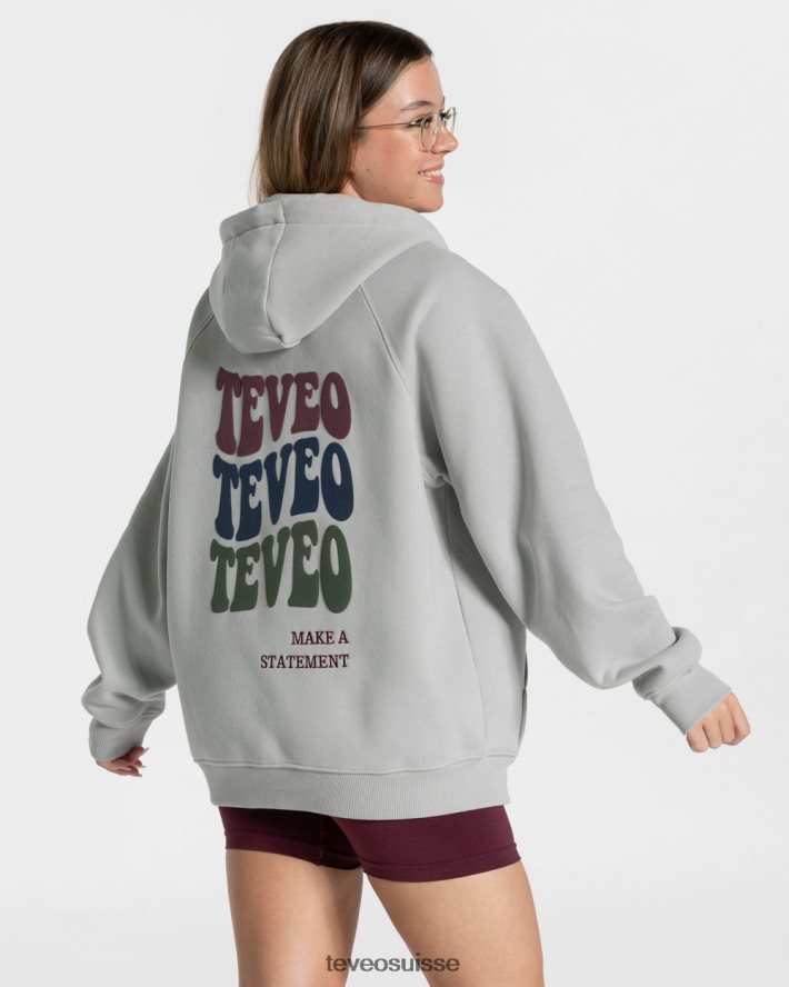 vêtements femmes TEVEO 40204P10 veste oversize bonbons gris clair