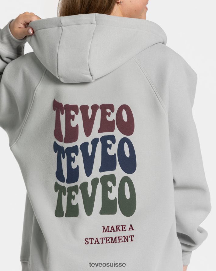 vêtements femmes TEVEO 40204P10 veste oversize bonbons gris clair