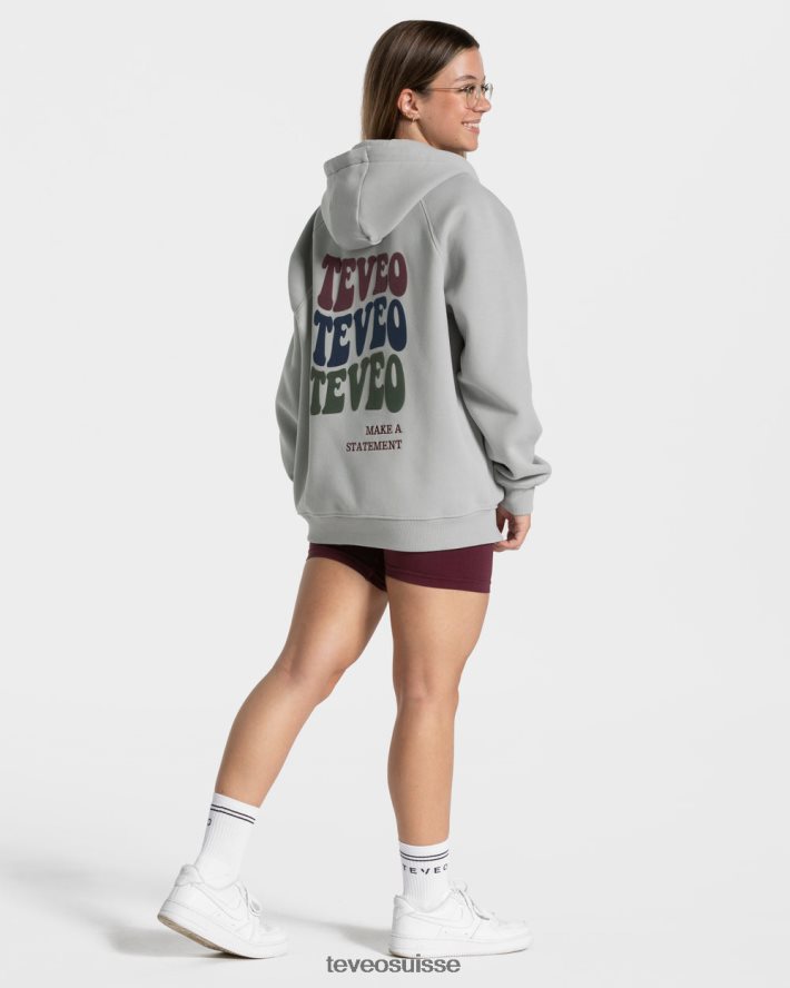 vêtements femmes TEVEO 40204P10 veste oversize bonbons gris clair