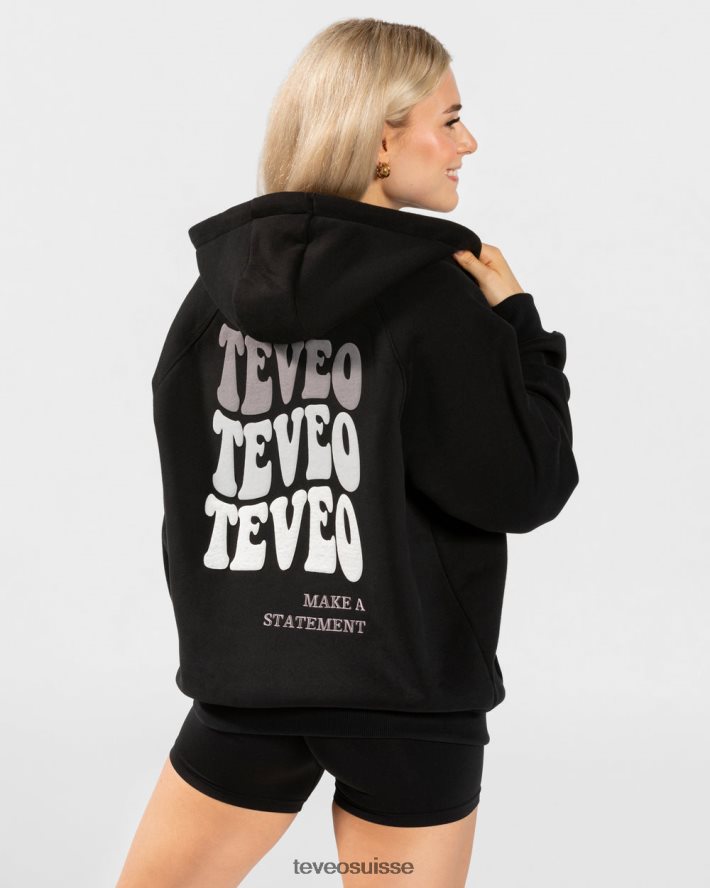 vêtements femmes TEVEO 40204P12 veste oversize bonbons noir