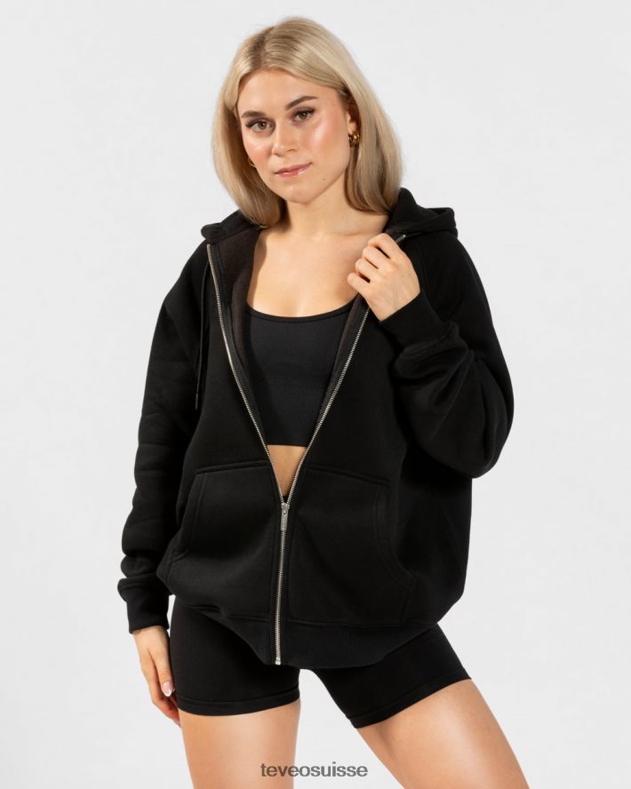 vêtements femmes TEVEO 40204P12 veste oversize bonbons noir