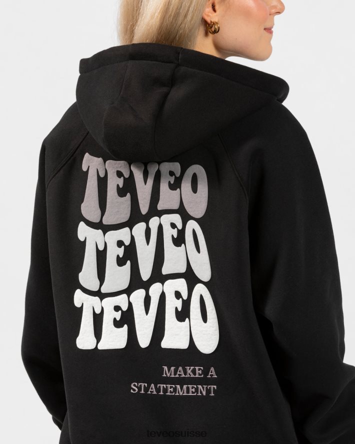 vêtements femmes TEVEO 40204P12 veste oversize bonbons noir