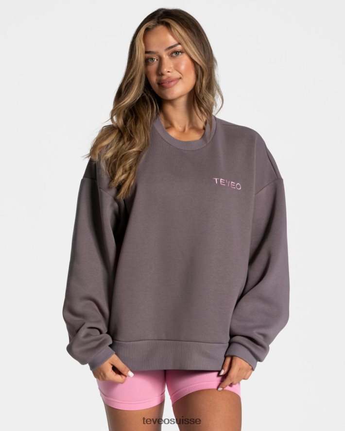 vêtements femmes TEVEO 40204P13 pull oversize emblématique graphite