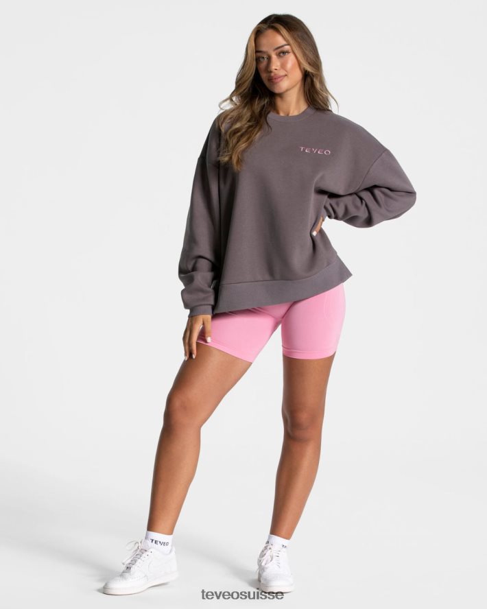vêtements femmes TEVEO 40204P13 pull oversize emblématique graphite