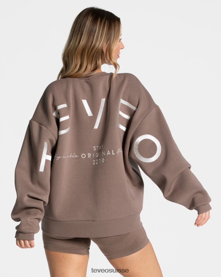 vêtements femmes TEVEO 40204P14 pull oversize emblématique moka