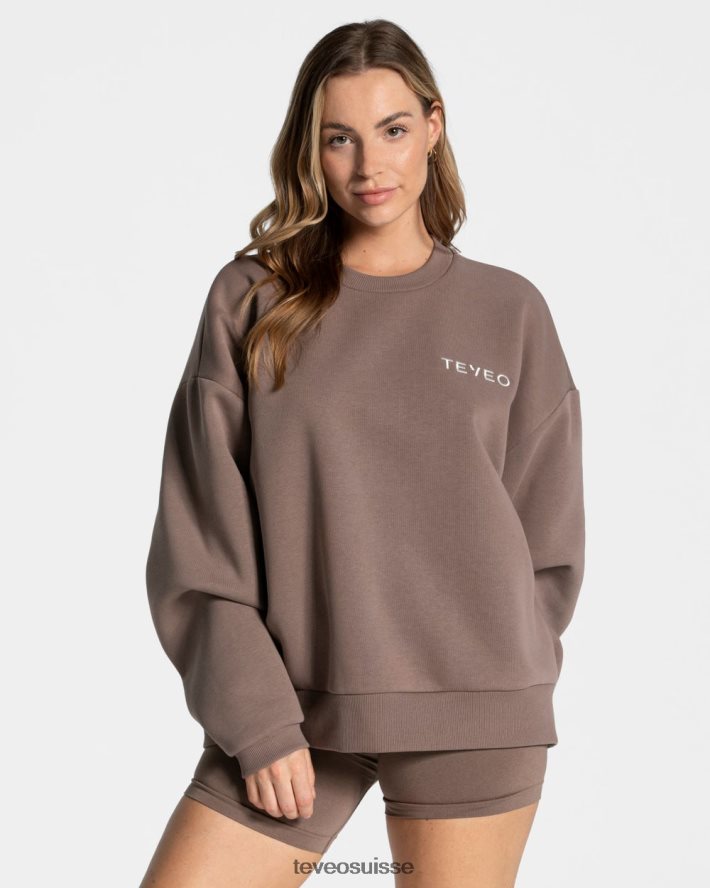 vêtements femmes TEVEO 40204P14 pull oversize emblématique moka