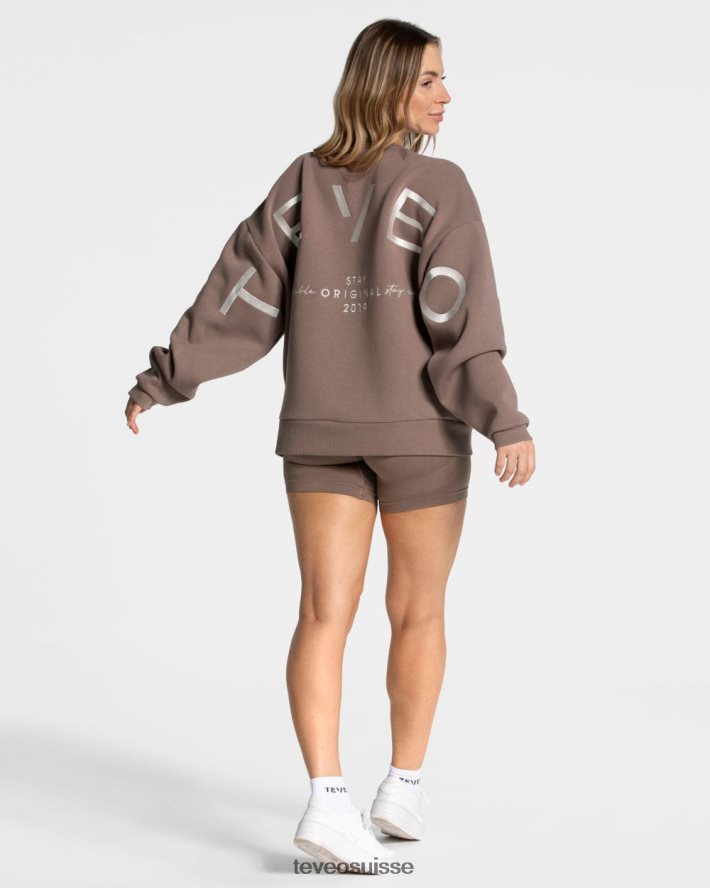 vêtements femmes TEVEO 40204P14 pull oversize emblématique moka