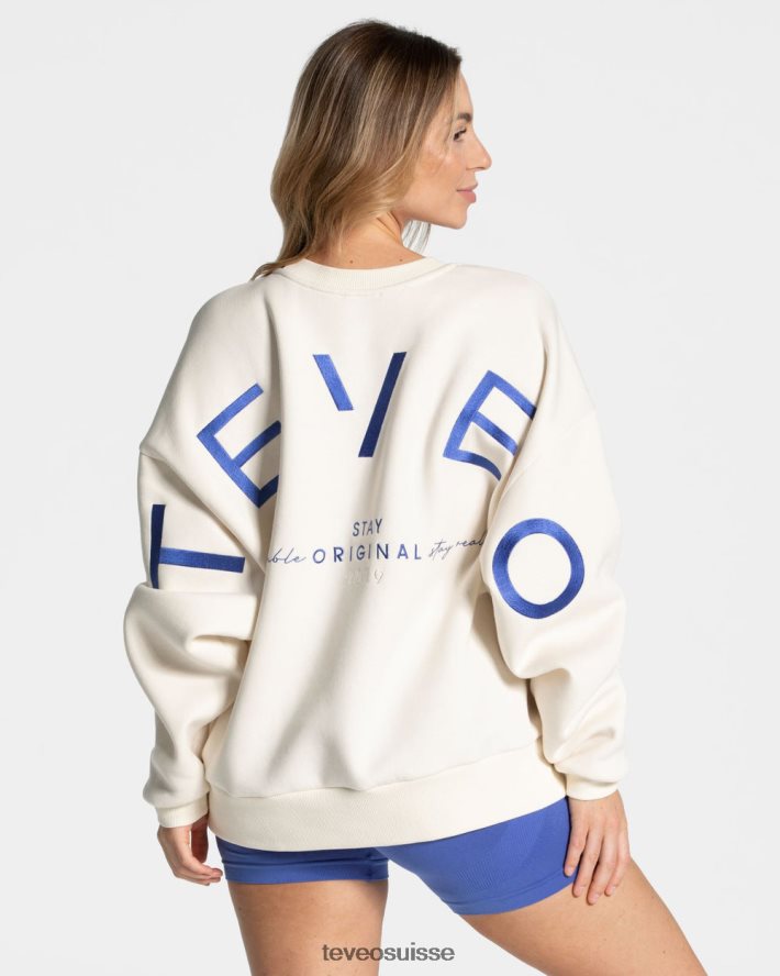 vêtements femmes TEVEO 40204P15 pull oversize emblématique blanc cassé