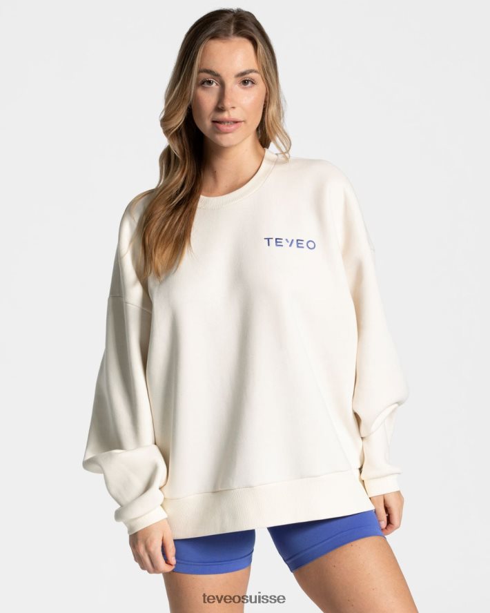 vêtements femmes TEVEO 40204P15 pull oversize emblématique blanc cassé