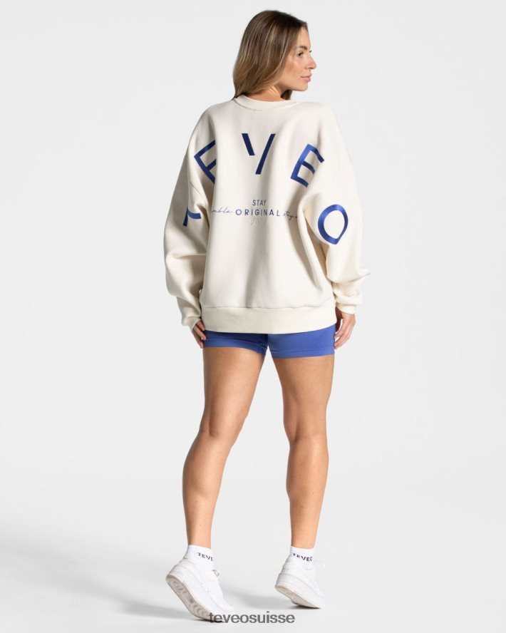 vêtements femmes TEVEO 40204P15 pull oversize emblématique blanc cassé
