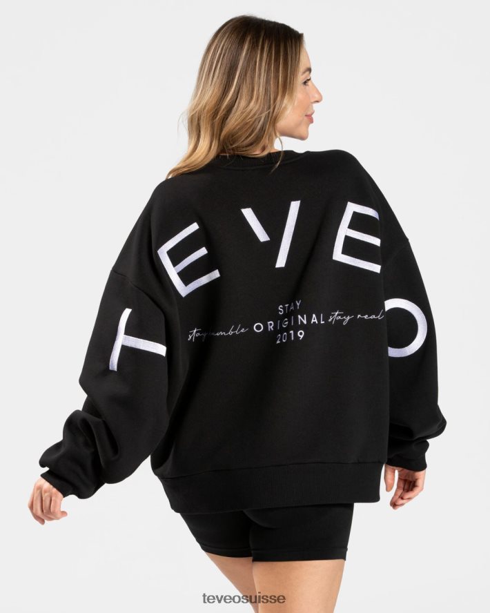 vêtements femmes TEVEO 40204P16 pull oversize emblématique noir