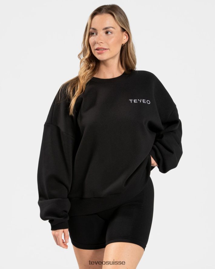vêtements femmes TEVEO 40204P16 pull oversize emblématique noir