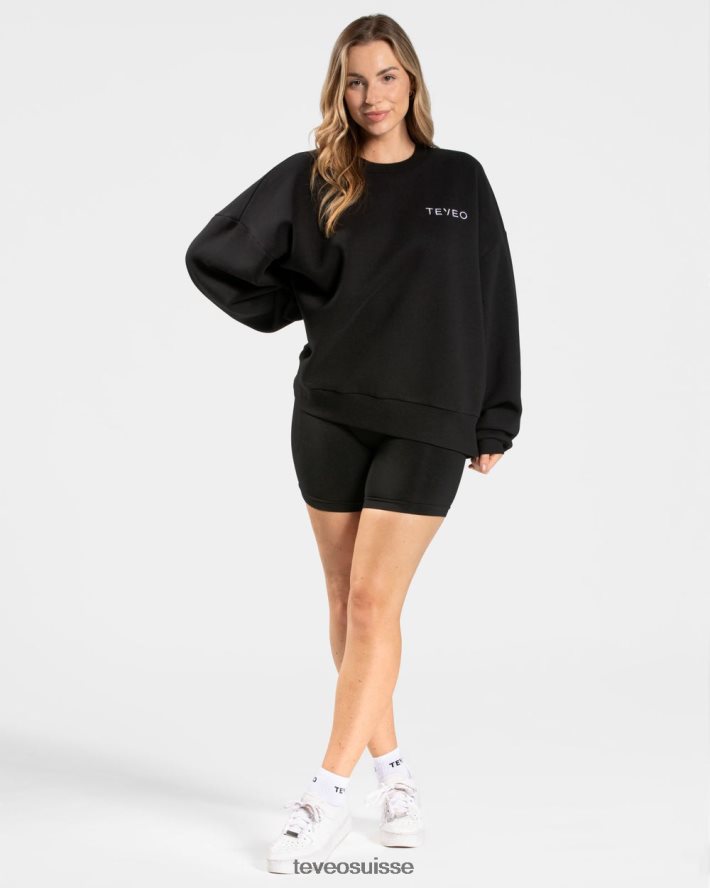 vêtements femmes TEVEO 40204P16 pull oversize emblématique noir
