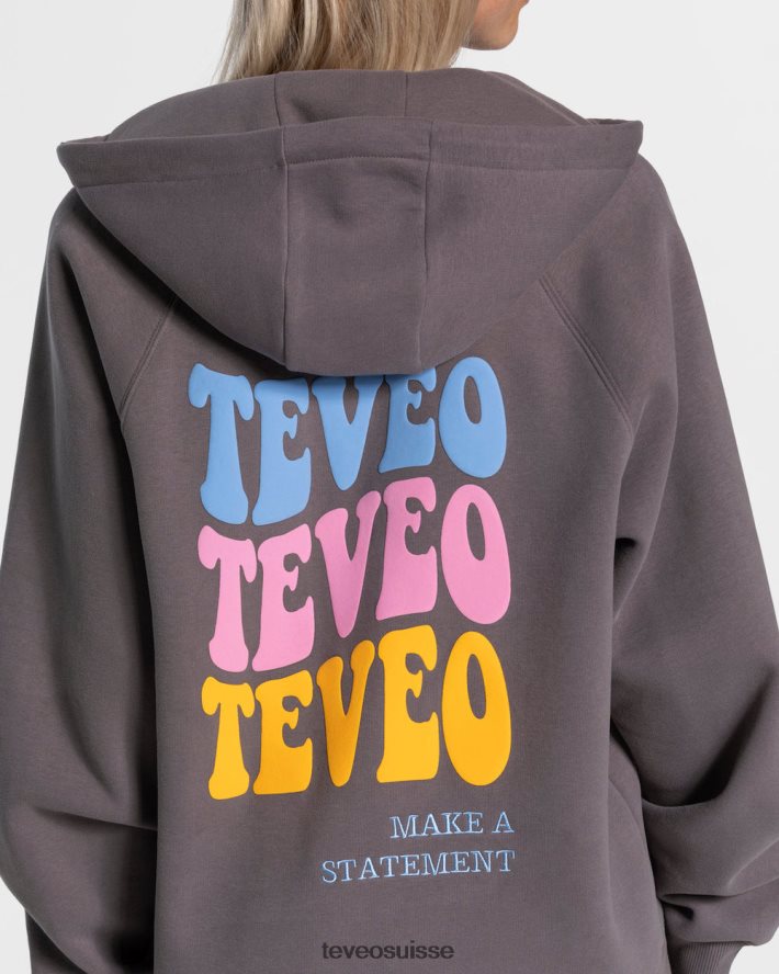 vêtements femmes TEVEO 40204P17 veste oversize bonbons graphite