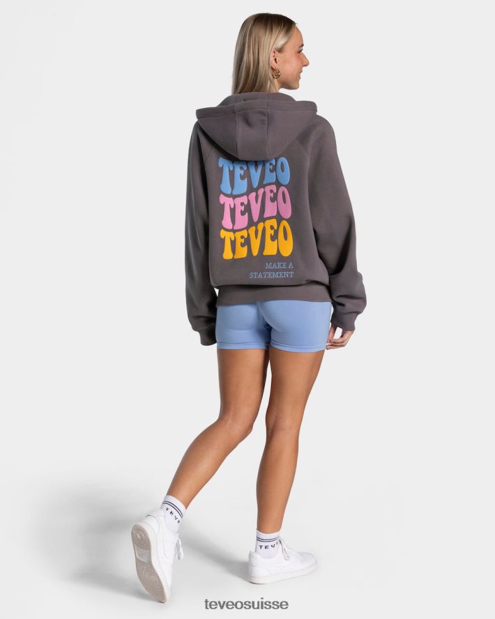 vêtements femmes TEVEO 40204P17 veste oversize bonbons graphite
