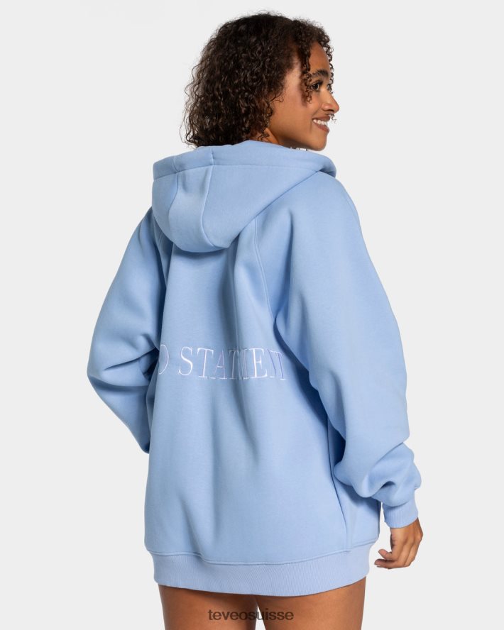vêtements femmes TEVEO 40204P20 veste oversize tendance bleu