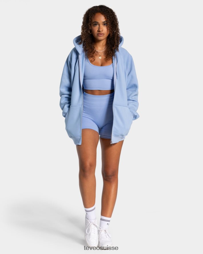vêtements femmes TEVEO 40204P20 veste oversize tendance bleu