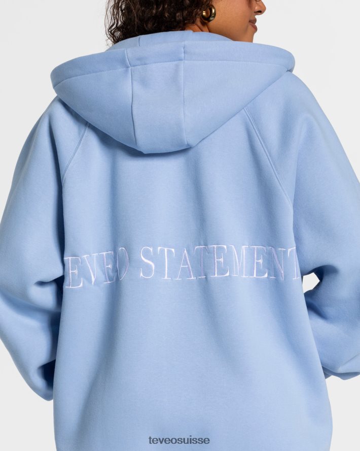 vêtements femmes TEVEO 40204P20 veste oversize tendance bleu