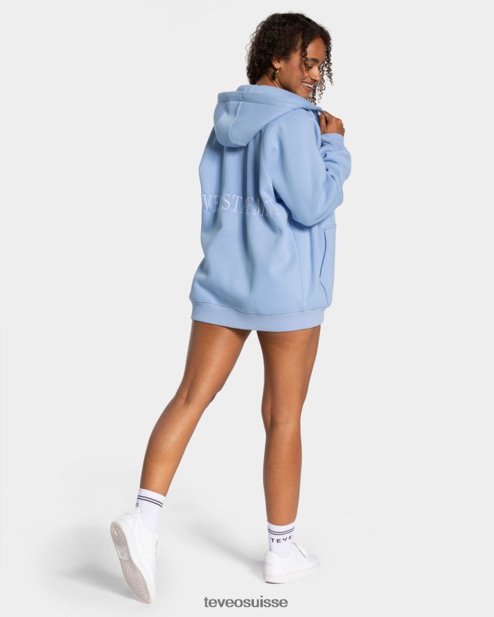 vêtements femmes TEVEO 40204P20 veste oversize tendance bleu
