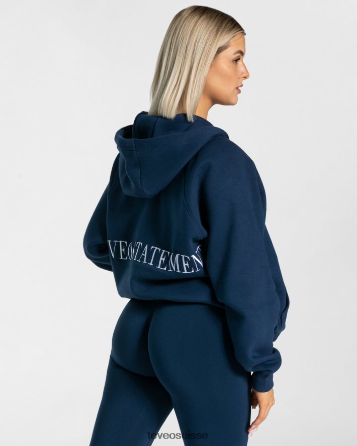 vêtements femmes TEVEO 40204P21 veste oversize tendance bleu foncé